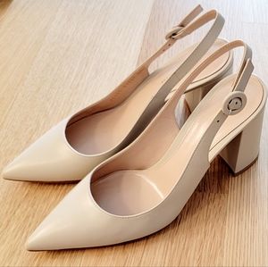 NEW GIANVITO ROSSI NUDE SLINGBACK PUMP SIZE 8.5 (38.5)